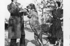 Gray Binder Photos 153 Marie Smitha her father and dog Rover