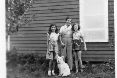 Gray Binder Photos 159 Marie Carol Smitha dog peggy and carols friend Virginia July 1939