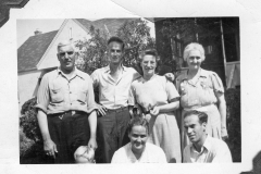 Gray Binder Photos 377 Bak row L to R Bill Willet Howard Rowe Jessie Doran and  Francis Rowe Aug 26th 1947