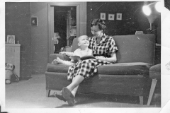 Gray Binder Photos 480 Marj Townsend with nephew Billy Townsend Noc 1954