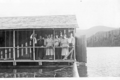 Hillmas photo album 002 Sproat Lake 1939 on right Herb and Matilda Muscamp center left Dave and Hilma rest unknown