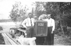 Hillmas photo album 003 Sproat Lake 1939 Weiner Bay Herb Muscamp on right Blondie