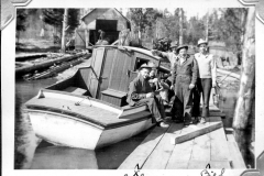 Jacks Album 047 Sproat Lake Boat Launch March 1939 Carl on left Bill on right