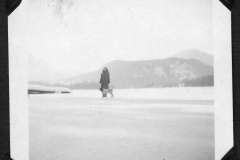 Jacks 2nd Album 032 Eileen and Murphy walking ON sproat lake winter 1948-49